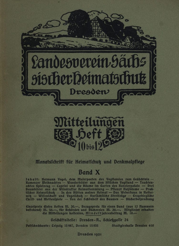 Landesverein Sächsischer Heimatschutz — Mitteilungen Band X, Heft 10-12…