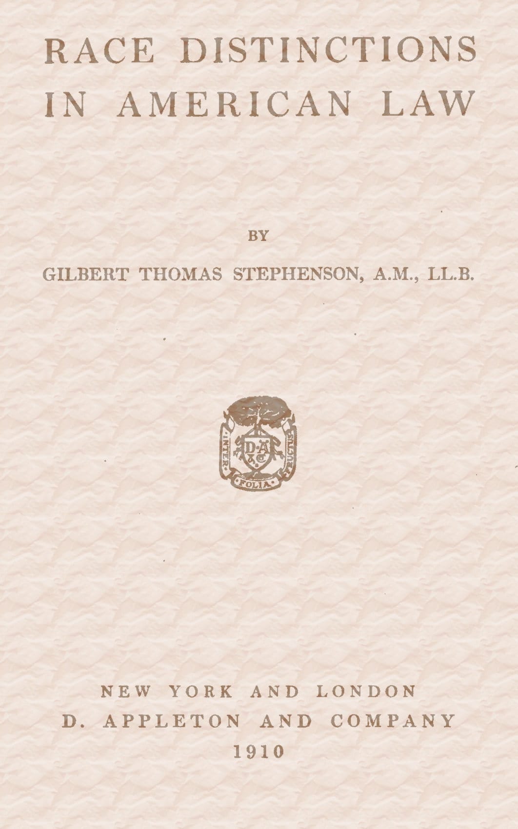Race Distinctions in American Law