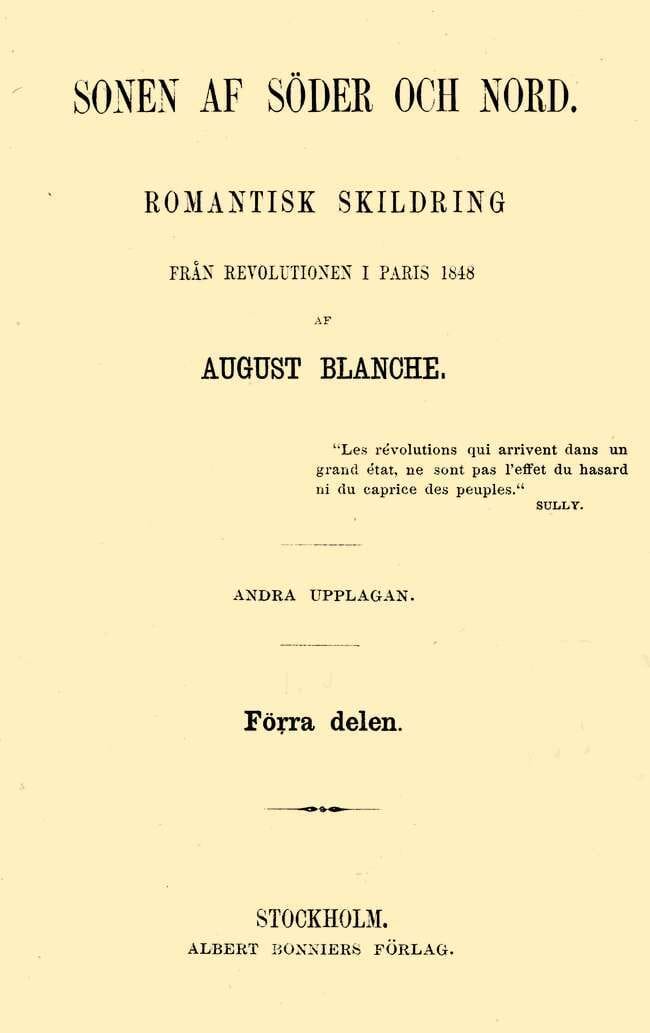 Sonen af söder och nord. Förra delen