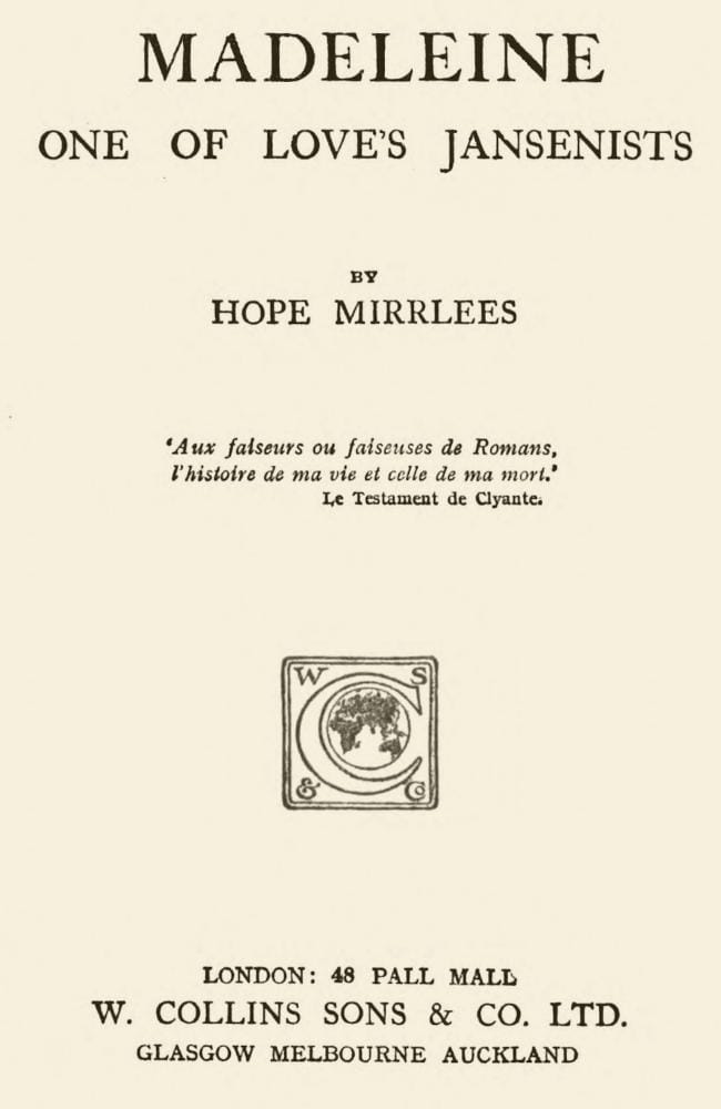 Madeleine: One of Love's Jansenists