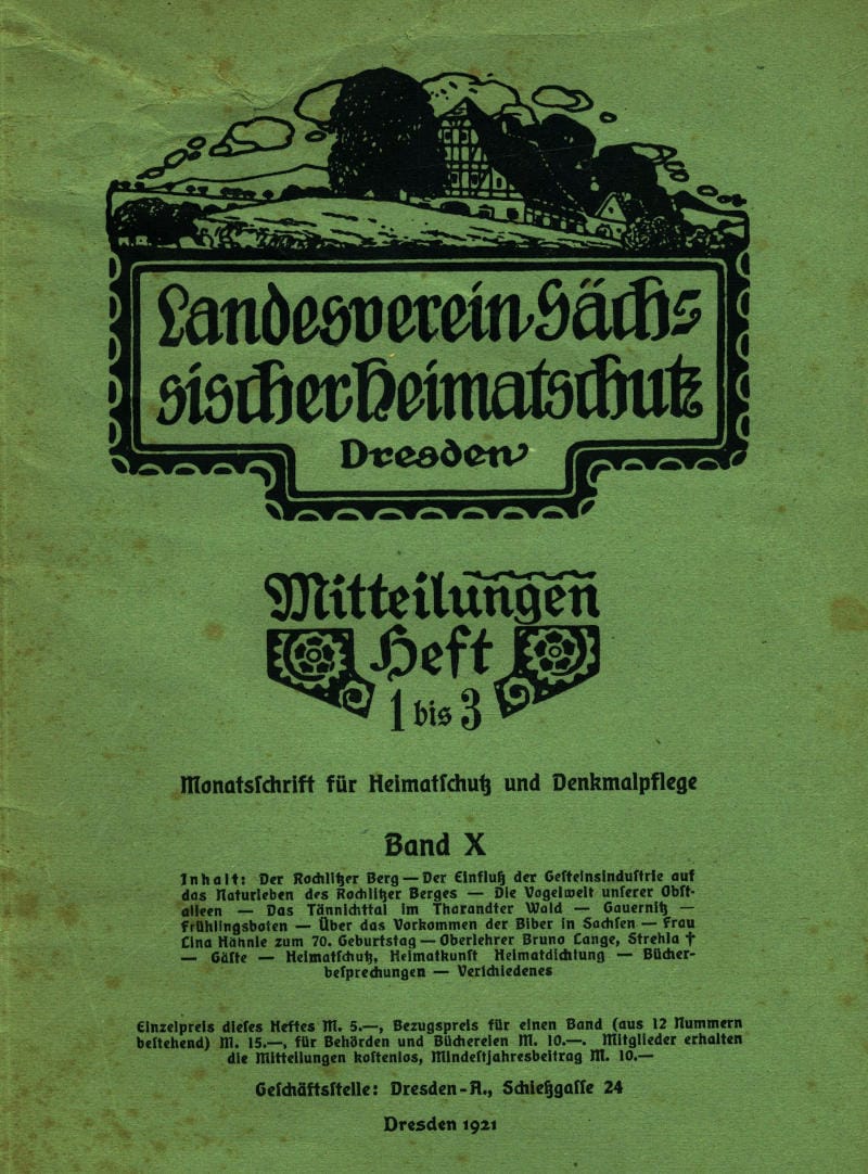 Landesverein Sächsischer Heimatschutz — Mitteilungen Band X, Heft 1-3…