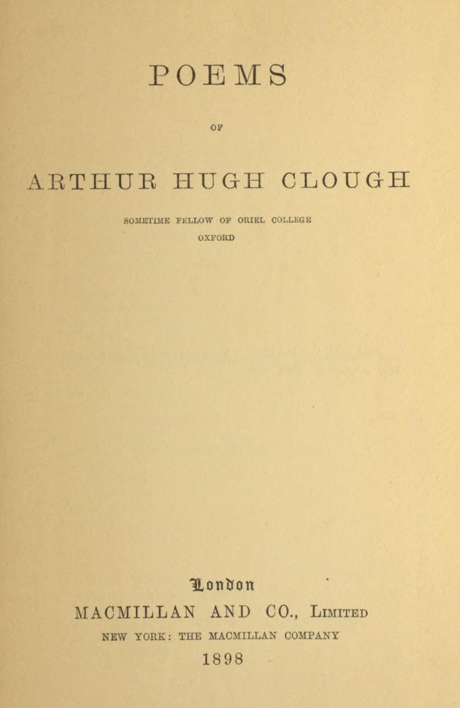 Poems of Arthur Hugh Clough