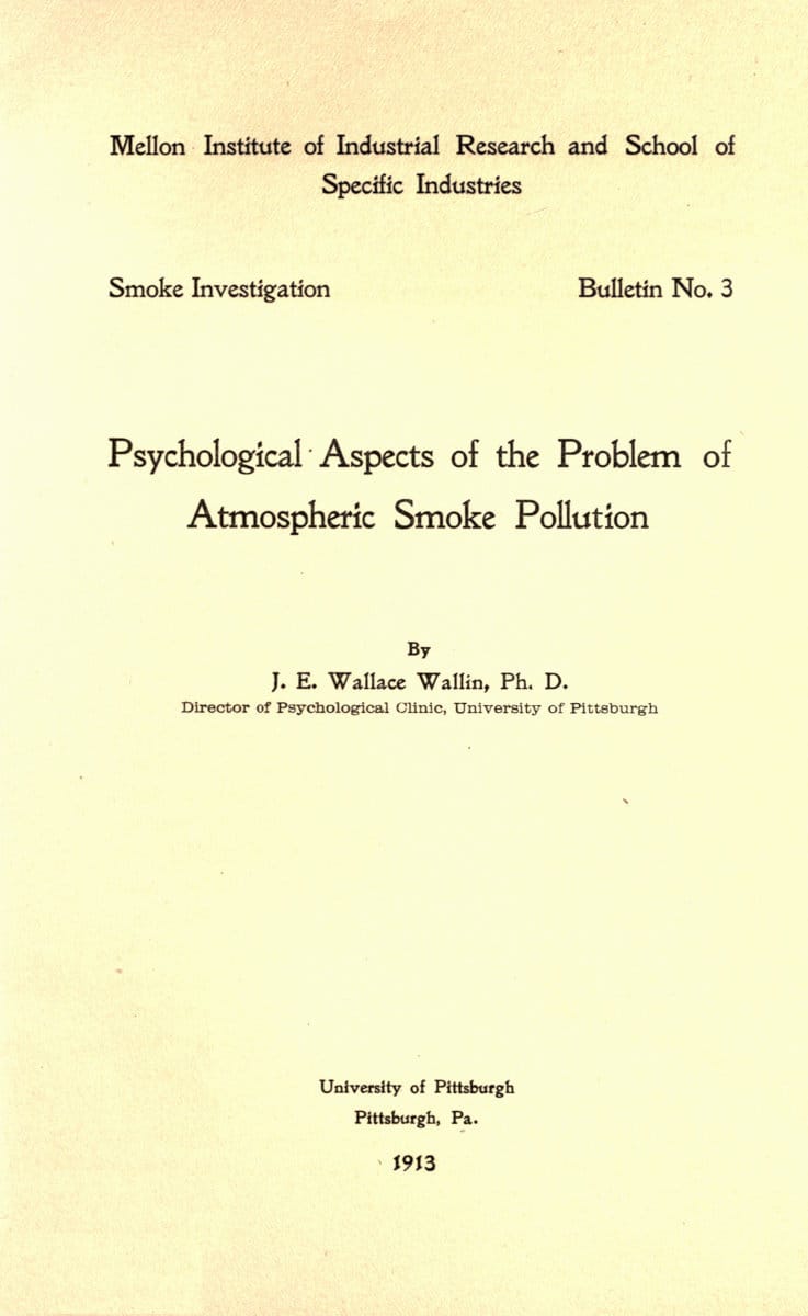 Psychological Aspects of the Problem of Atmospheric Smoke Pollution