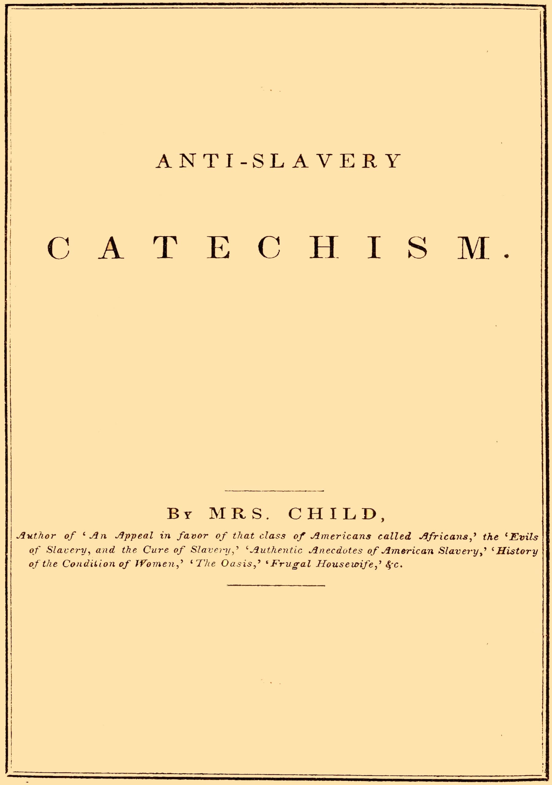 Anti-Slavery Catechism