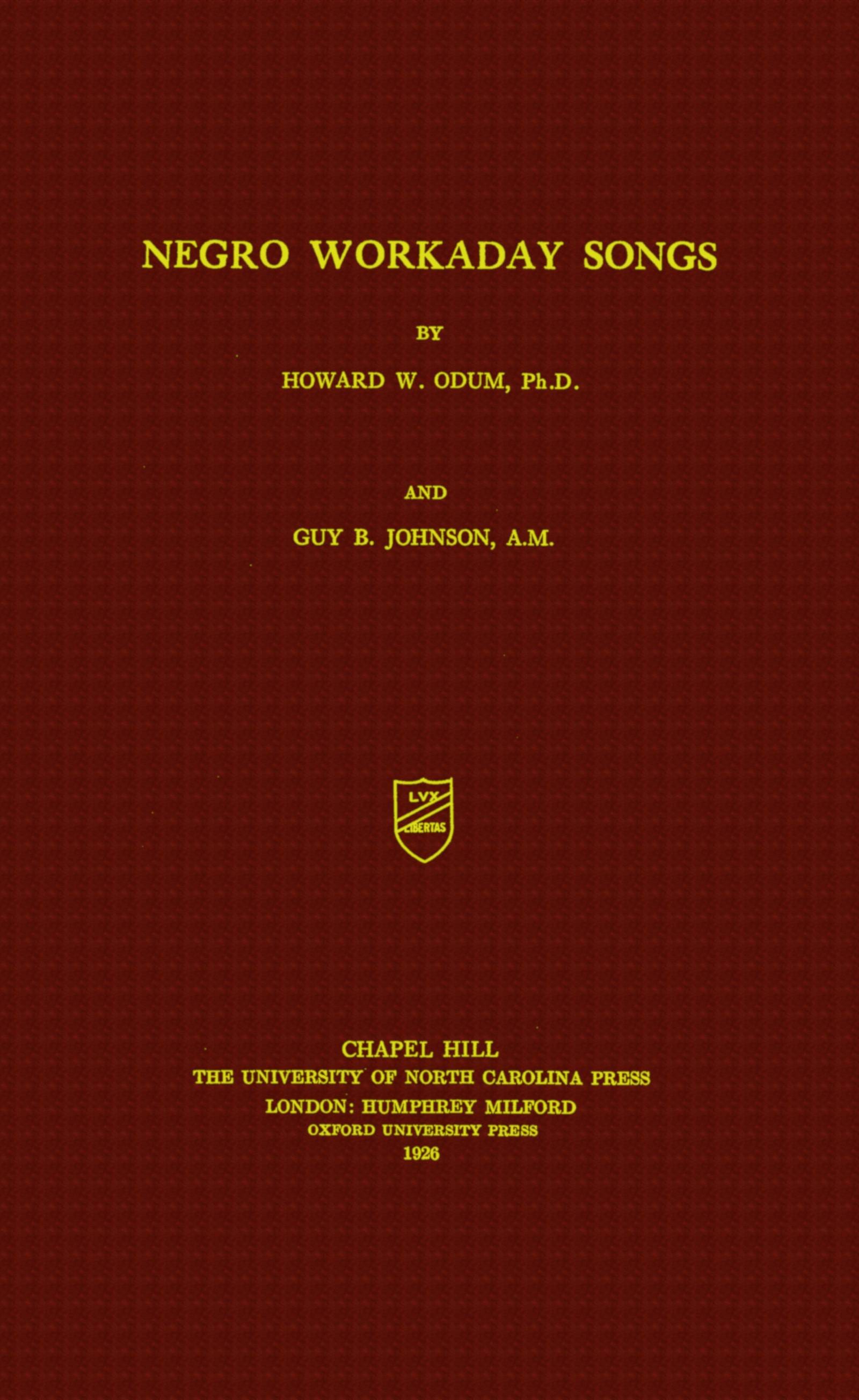 Negro Workaday Songs