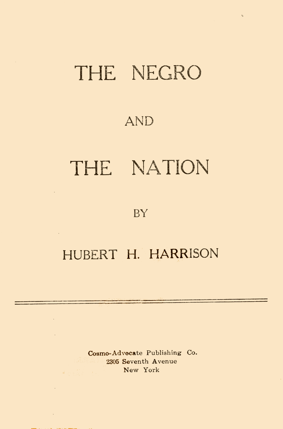 The Negro and the Nation