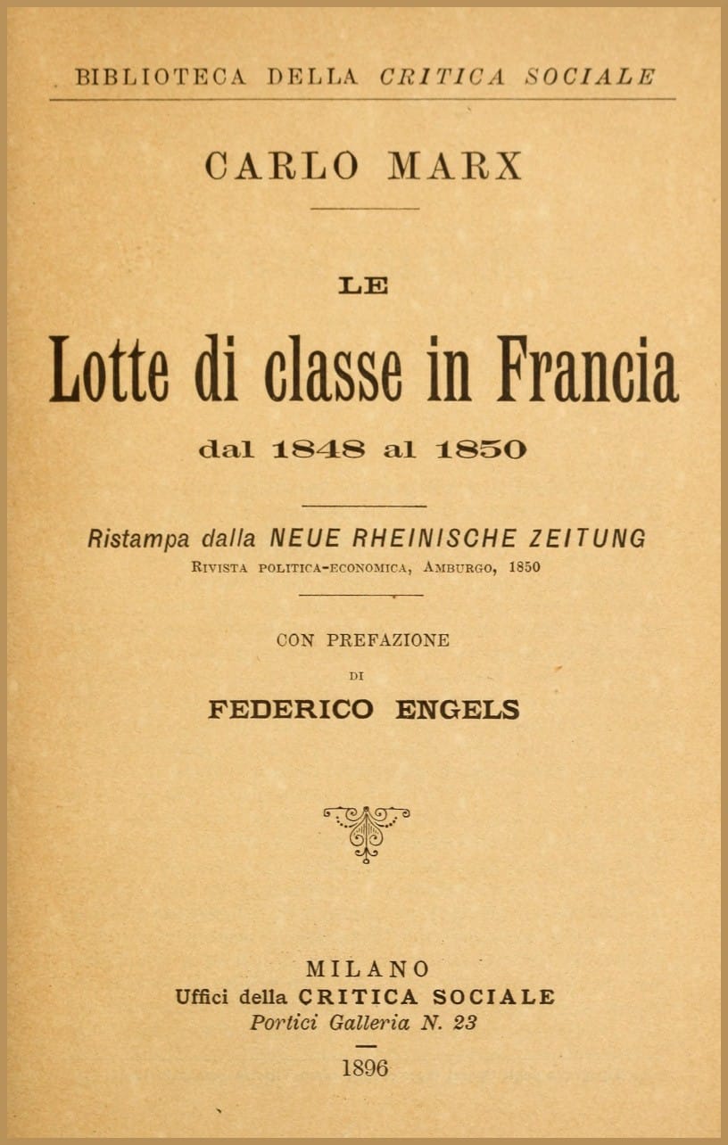 Le Lotte Di Classe in Francia Dal 1848 Al 1850
