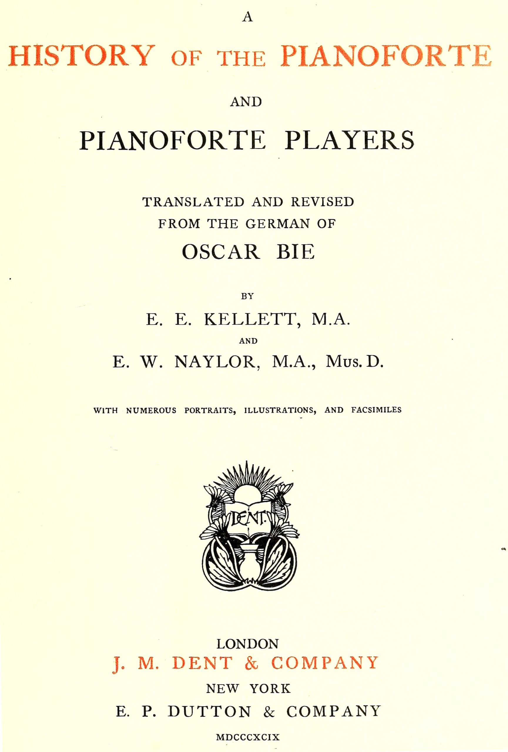 History of the Pianoforte and Pianoforte Players