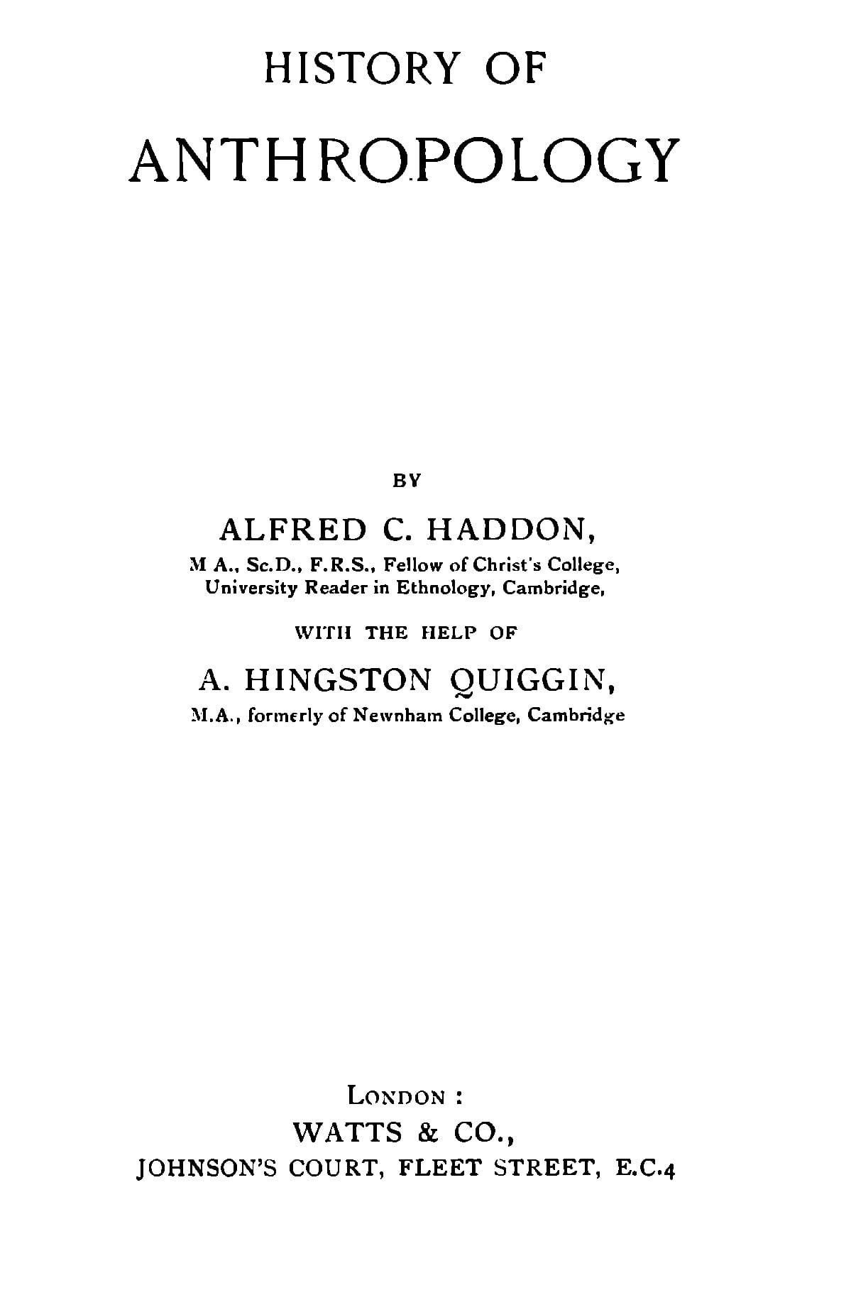 History of Anthropology