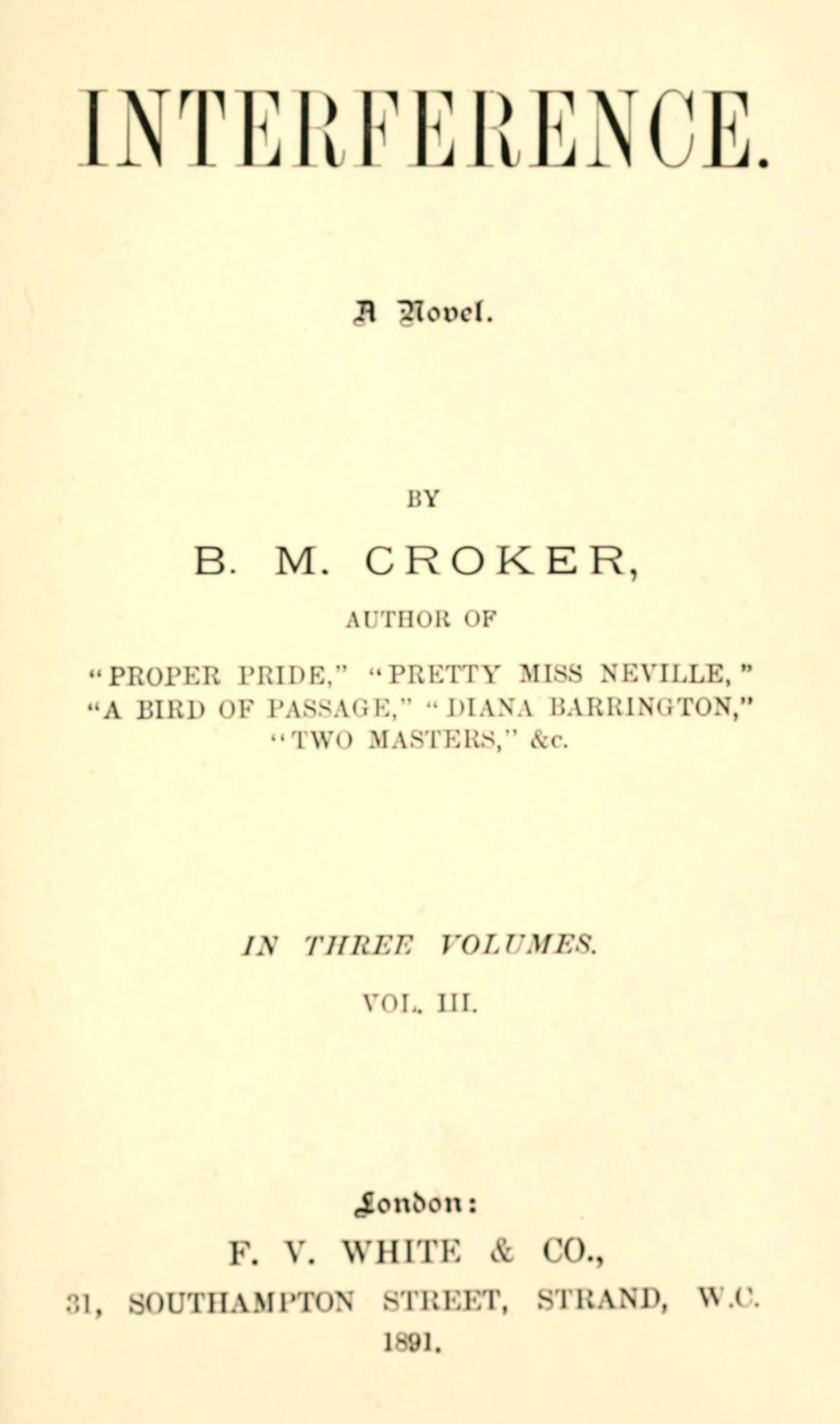 Interference: A Novel, Vol. 3 (of 3)