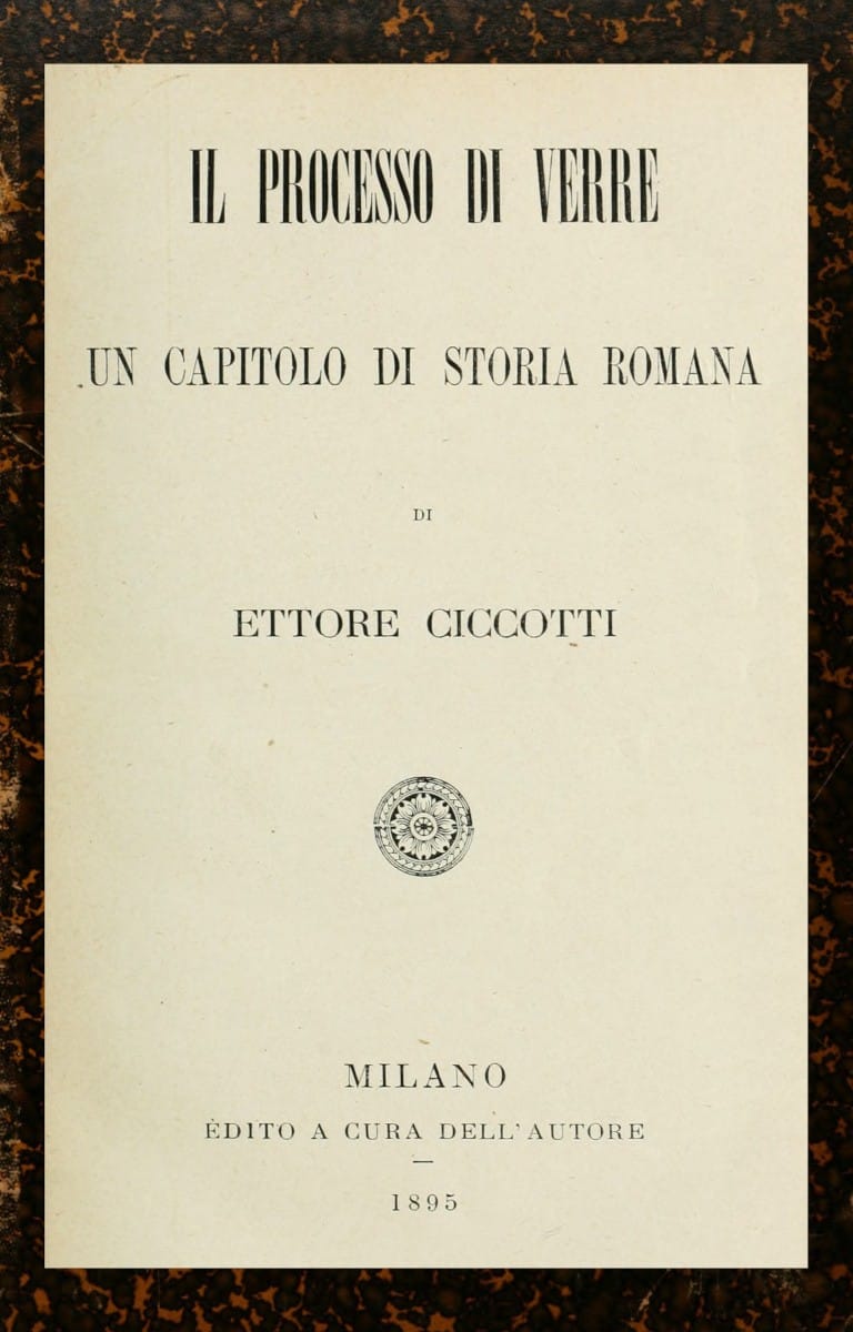 Il Processo Di Verre: UN Capitolo Di Storia Romana