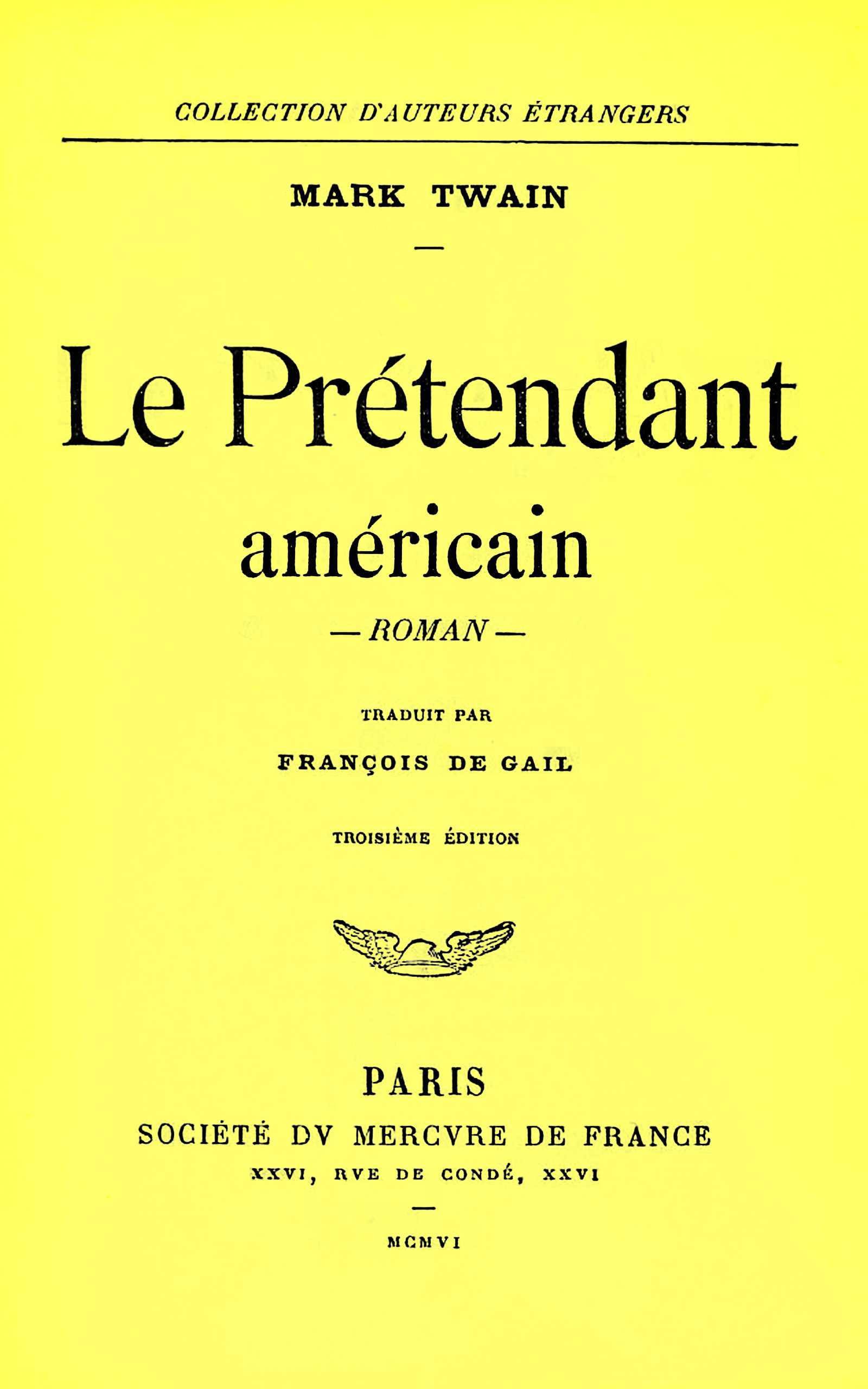 Le Prétendant Américain: Roman