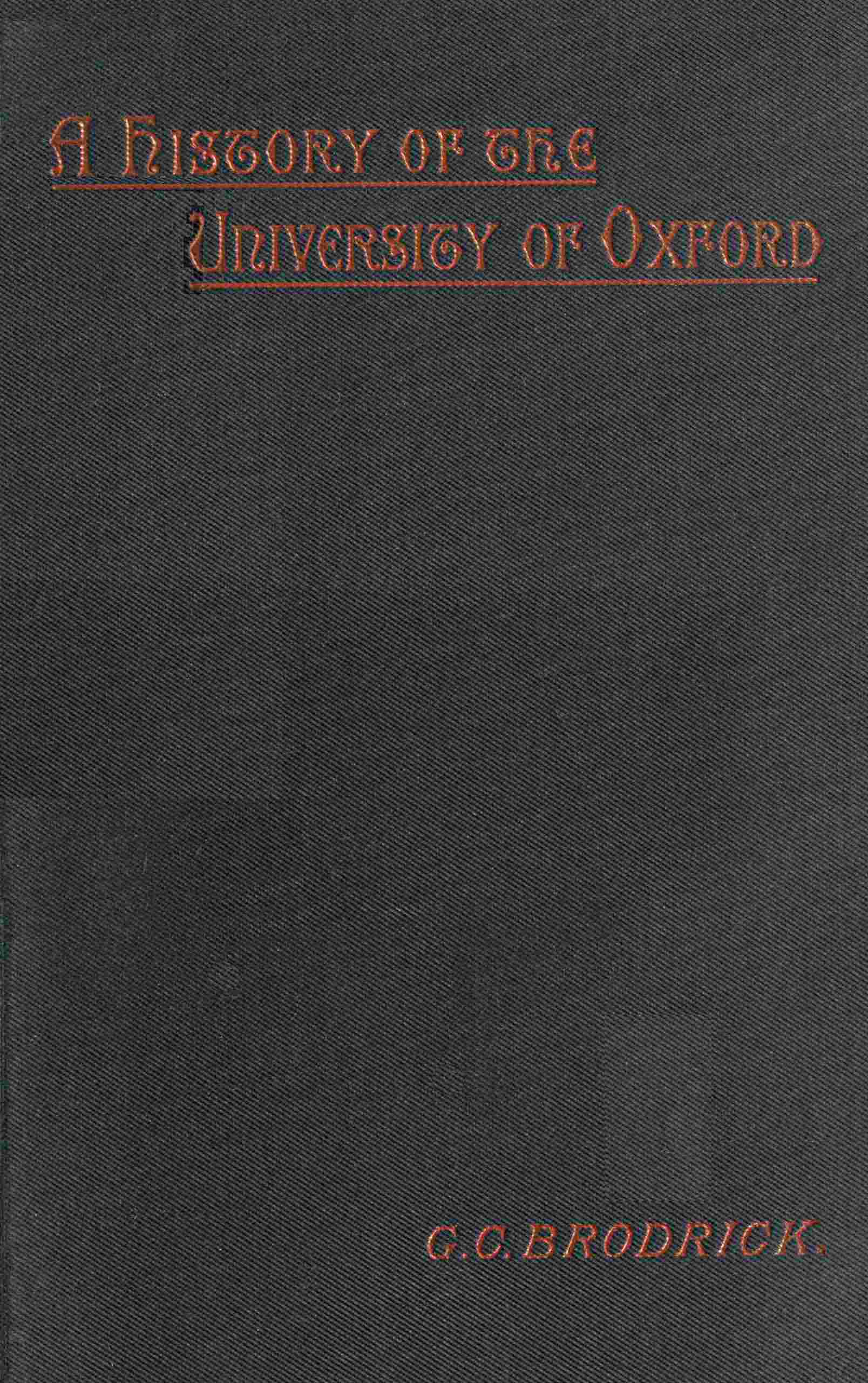 A History of the University of Oxford