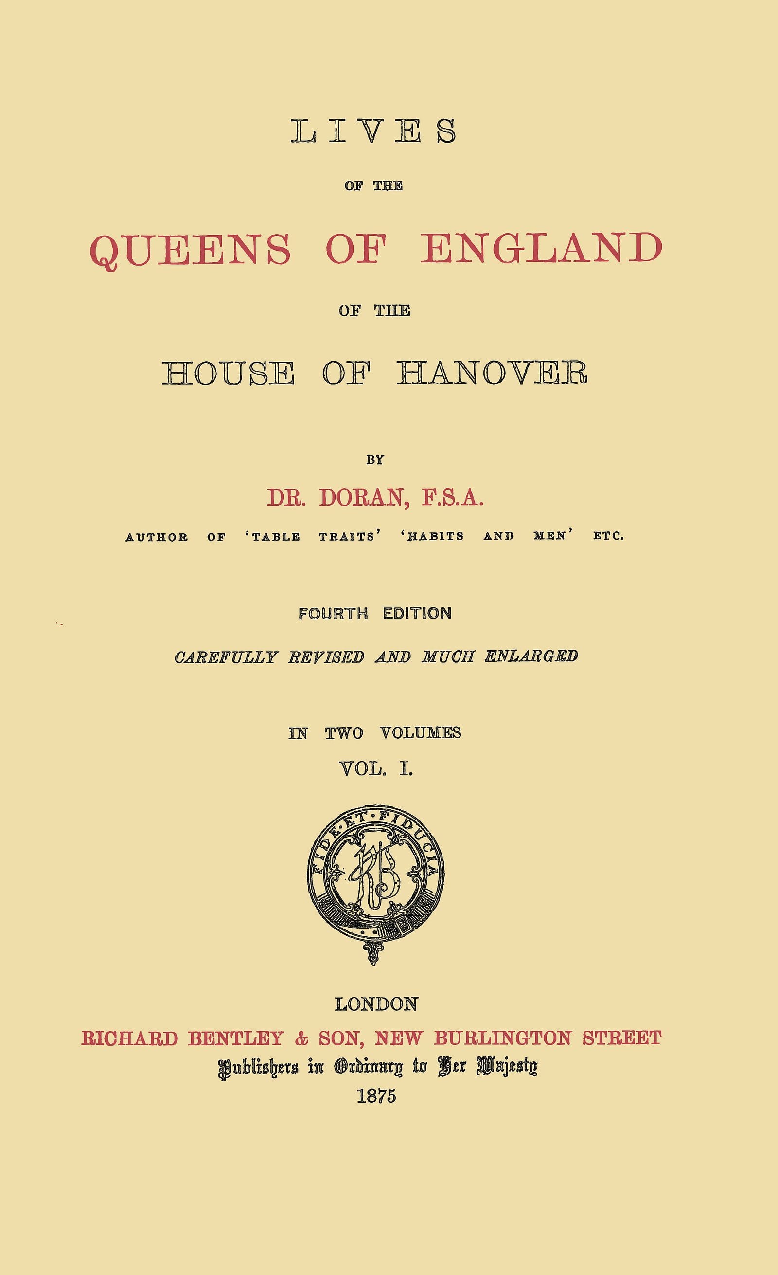 Lives of the Queens of England of the House of Hanover, Volume 1 (of 2)