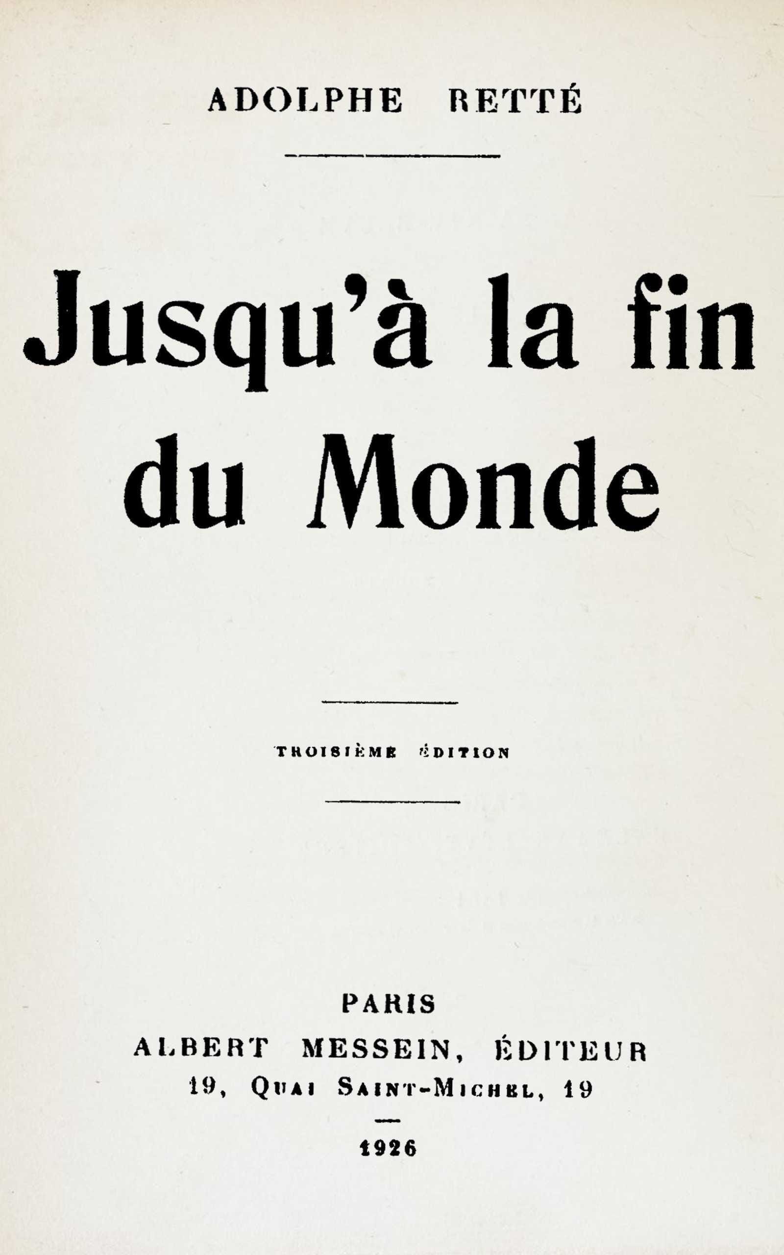 Jusqu'à La Fin Du Monde