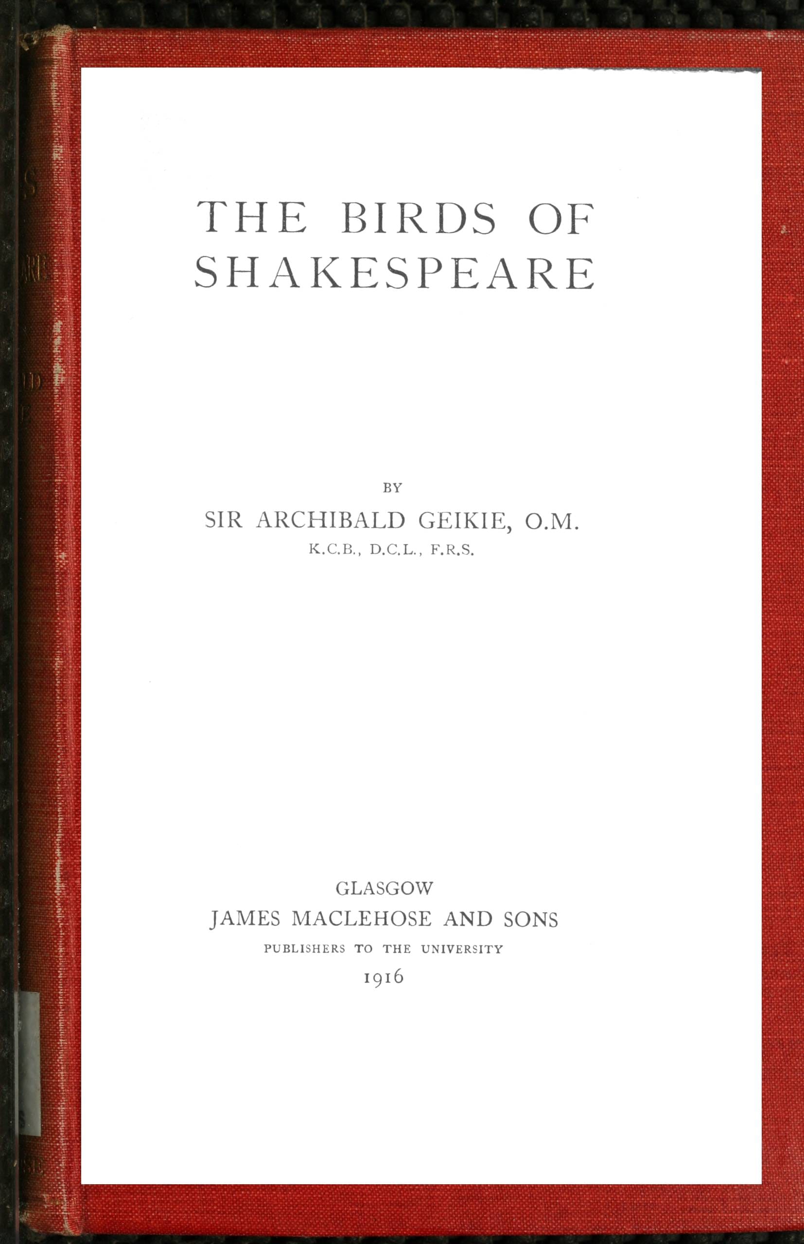 The Birds of Shakespeare