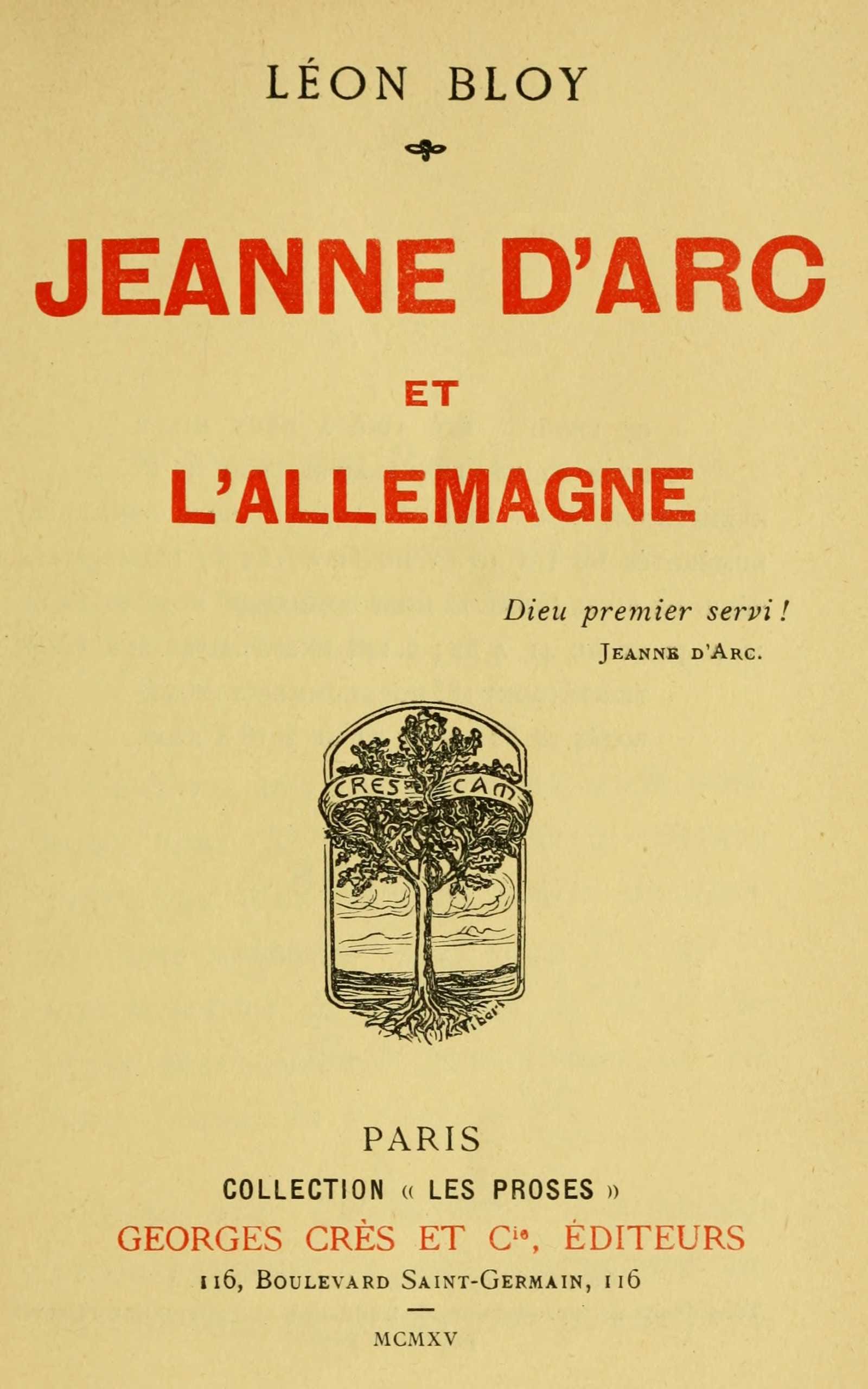 Jeanne D'arc Et L'allemagne