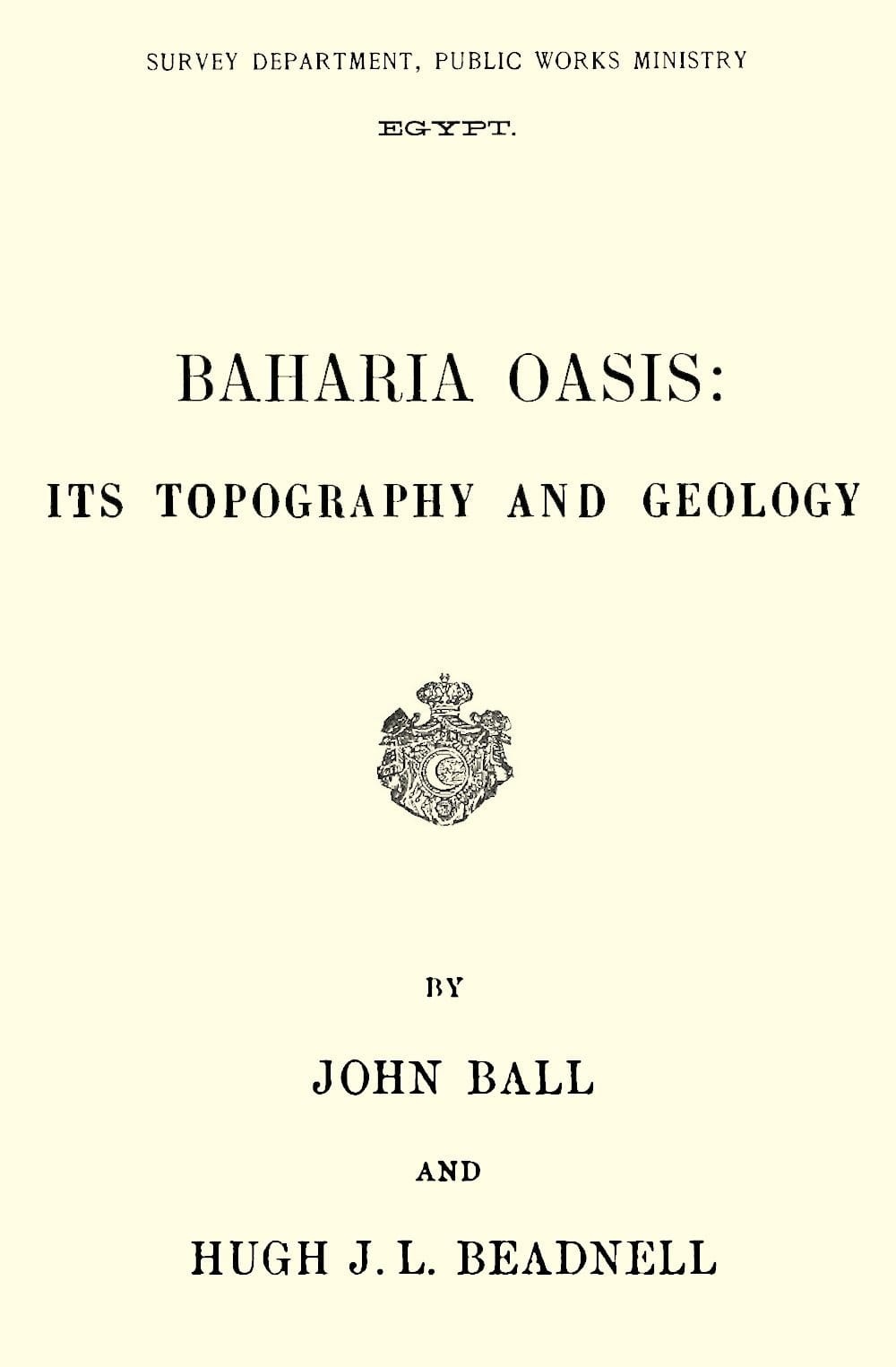 Baharia Oasis: Its Topography and Geology