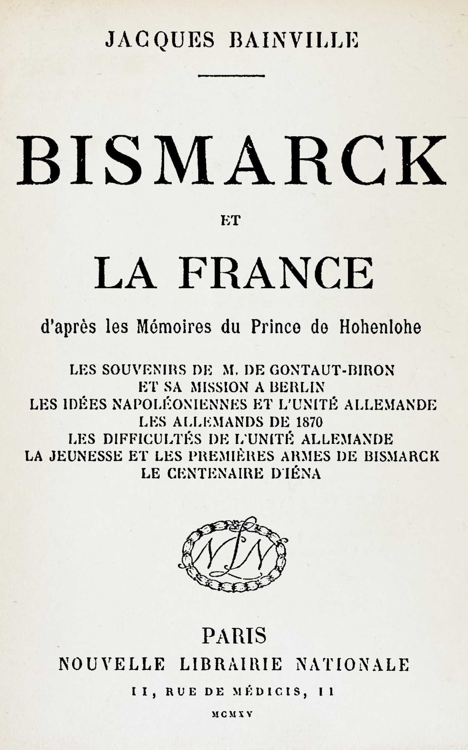 Bismarck Et La France