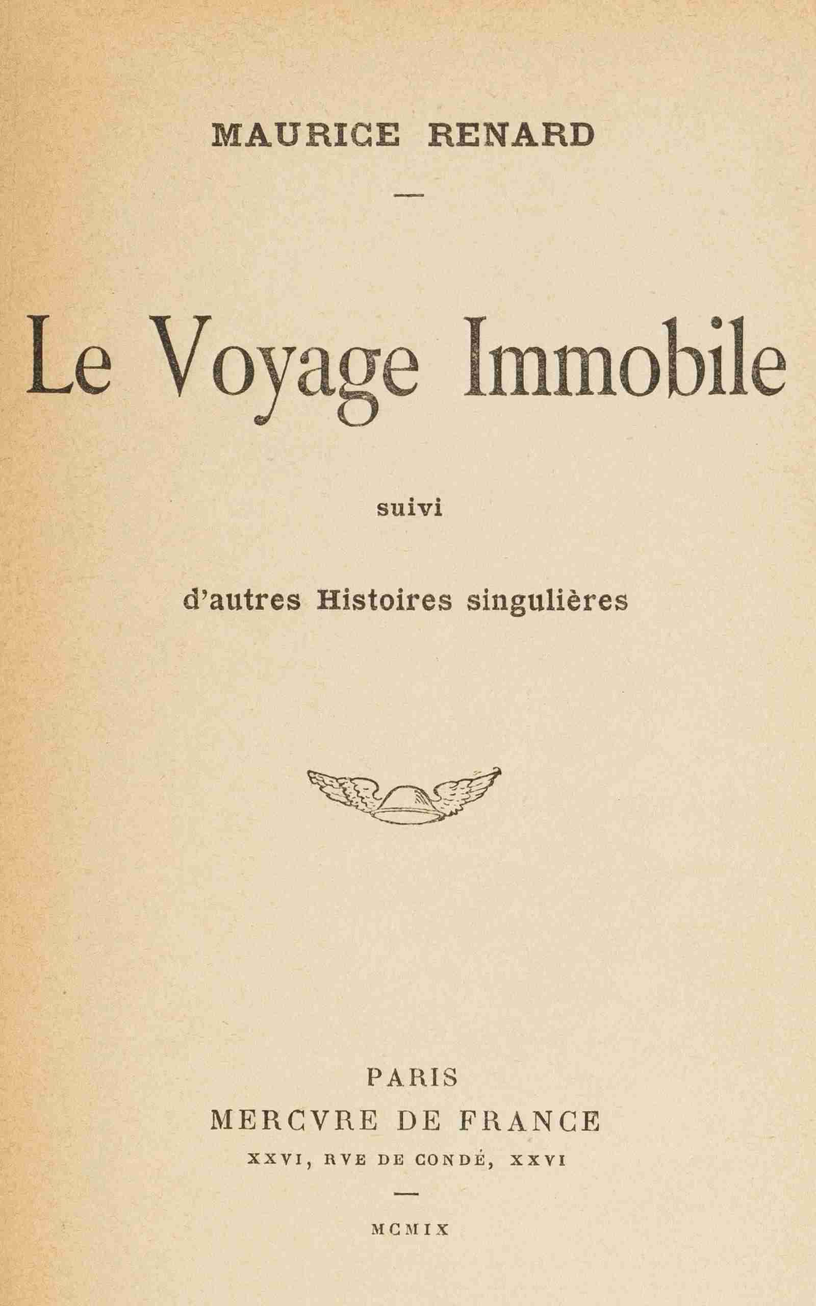 Le Voyage Immobile, Suivi D'autres Histoires Singulières