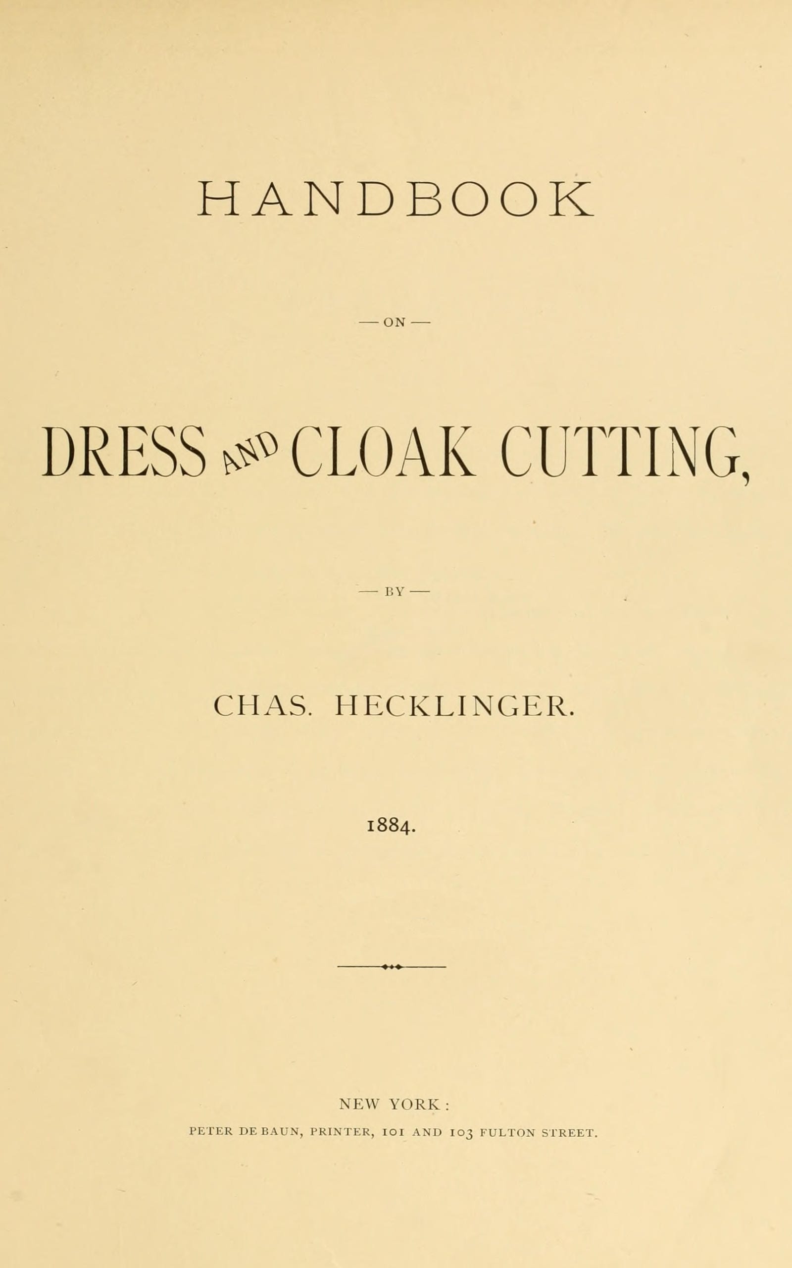 Handbook on Dress and Cloak Cutting