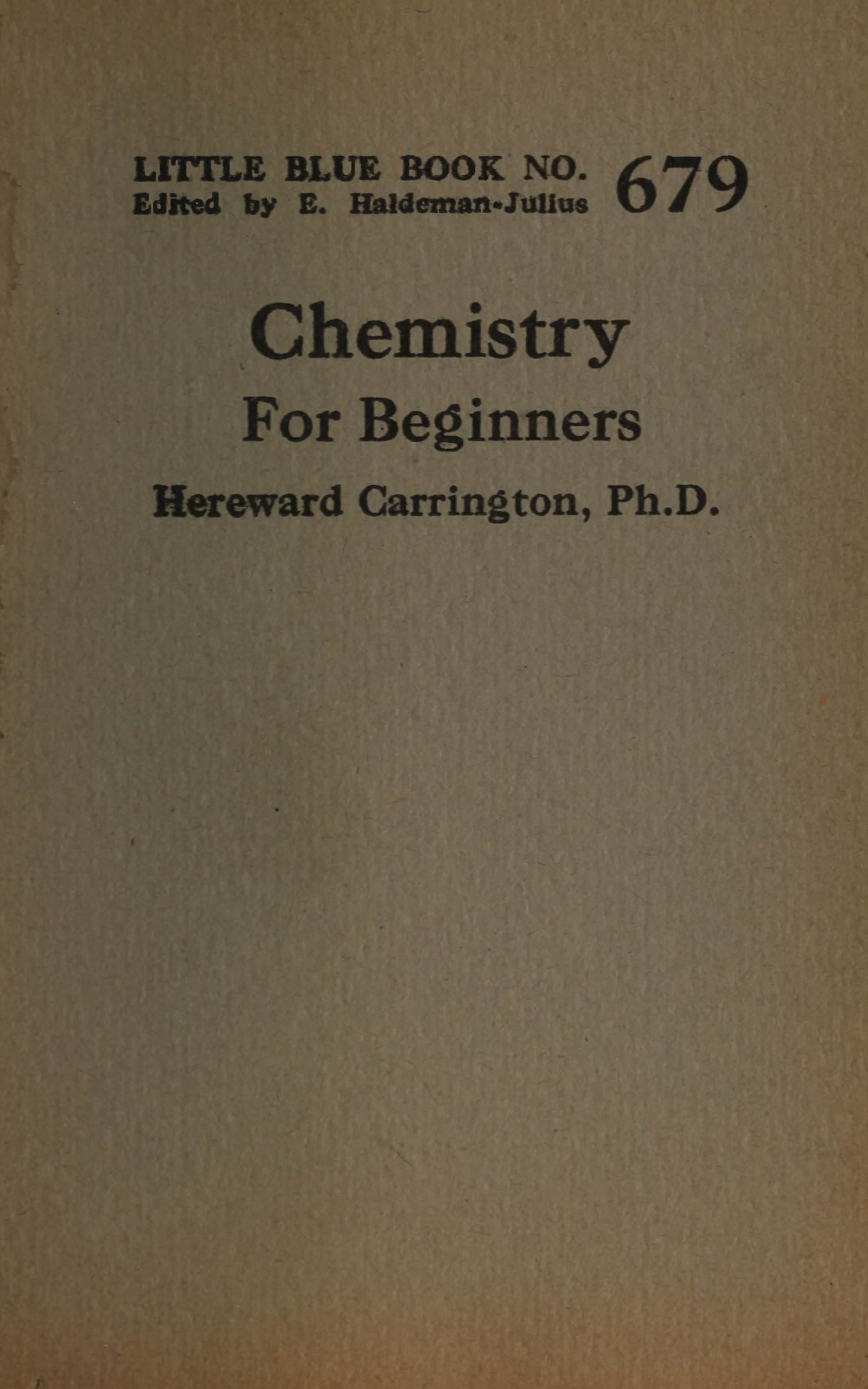 Chemistry for Beginners