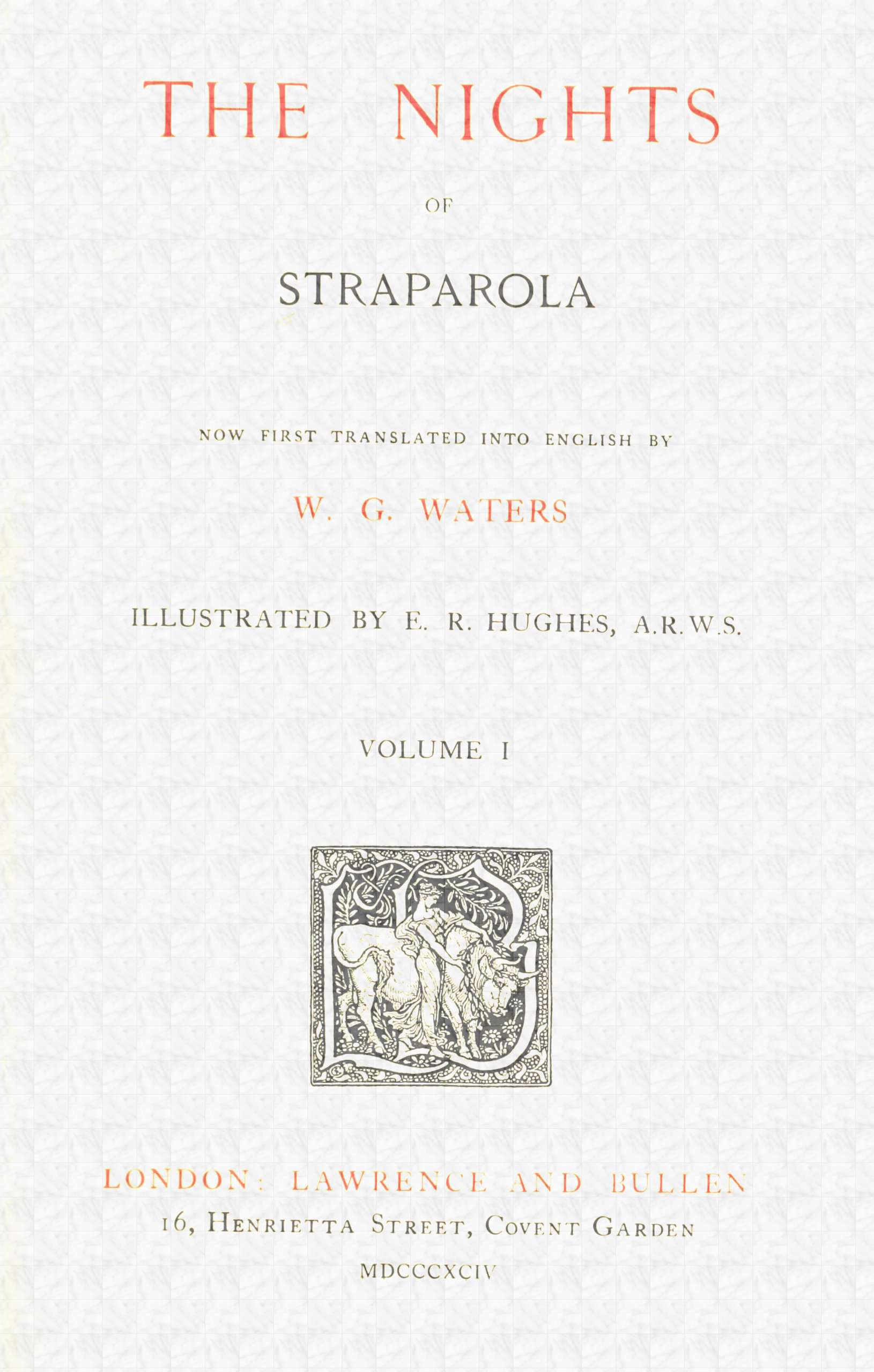 The Nights of Straparola, Volume 1 [Of 2]