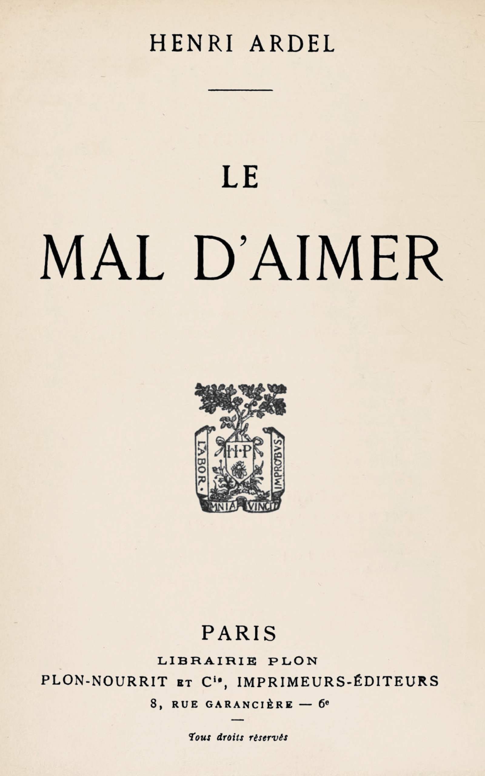 Le Mal D'aimer