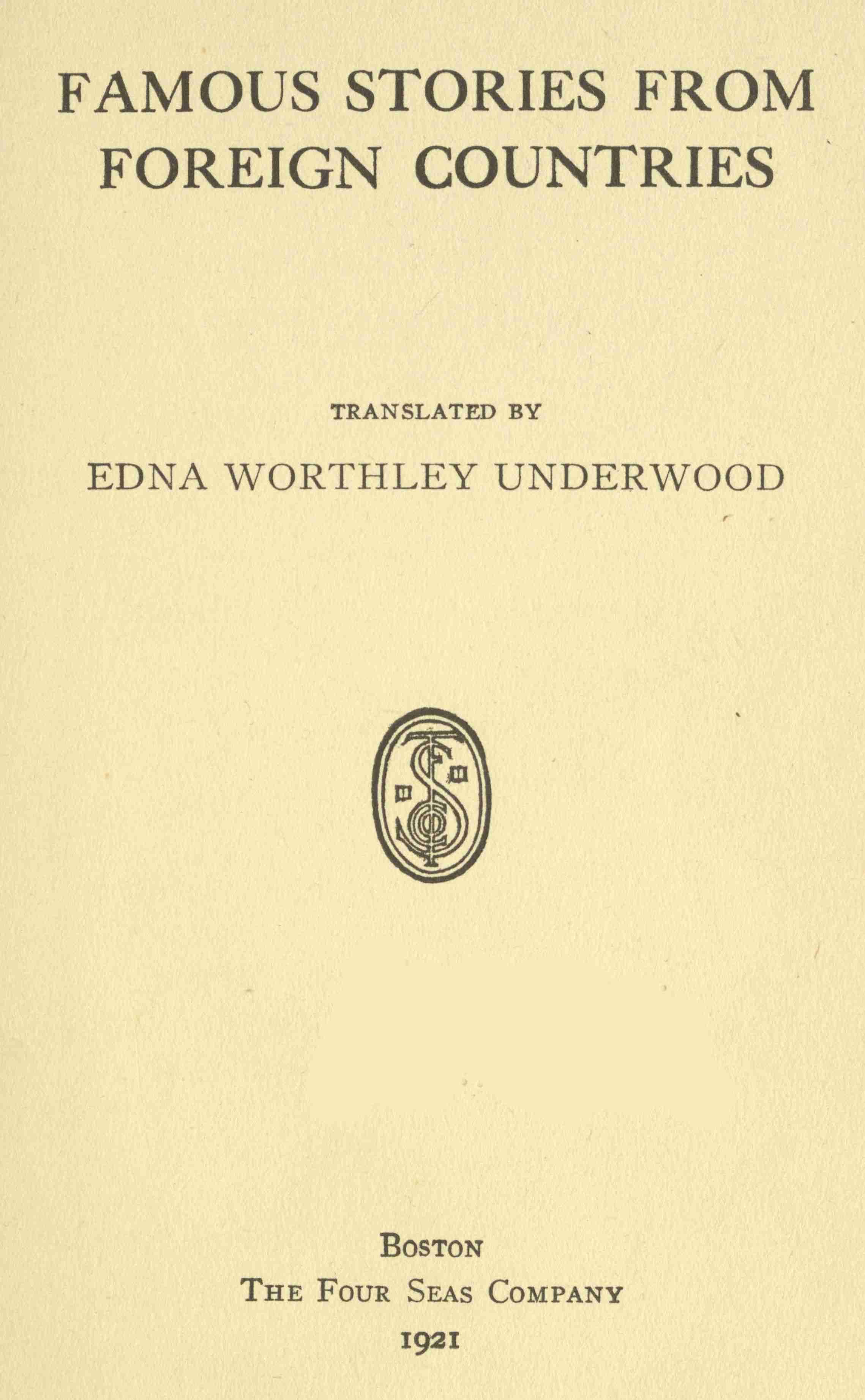 Famous Stories from Foreign Countries