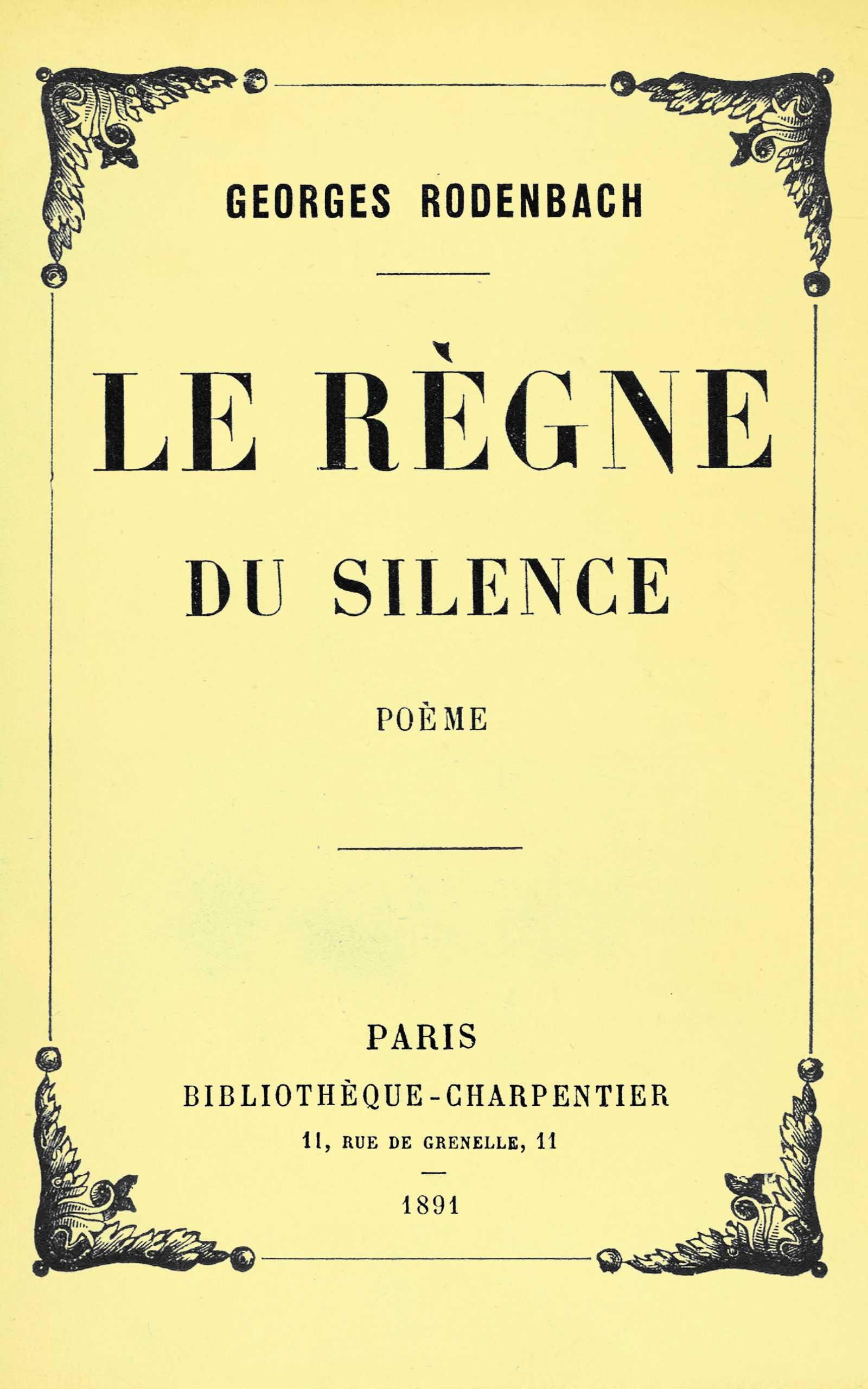 Le Règne Du Silence: Poème