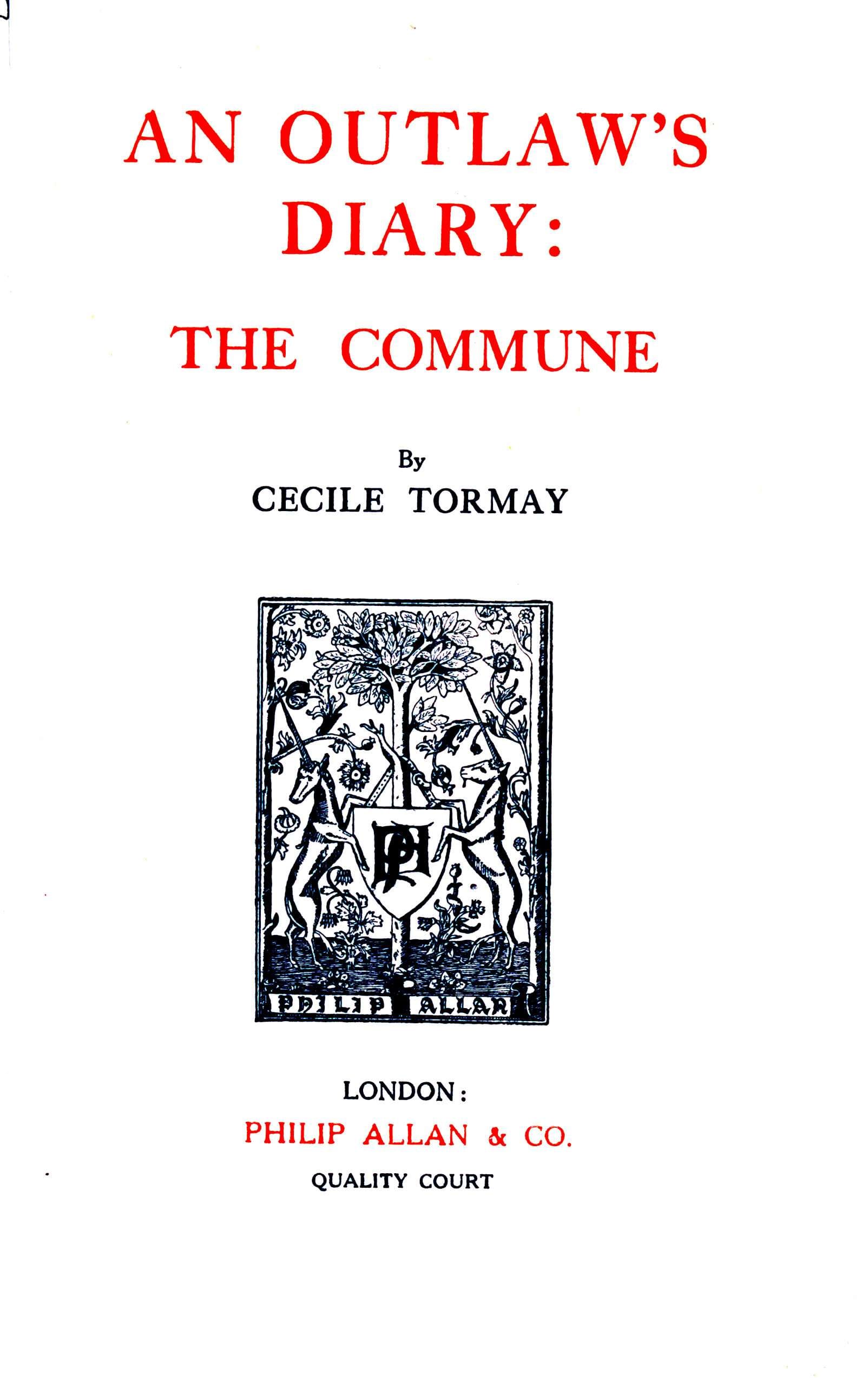 An Outlaw's Diary: The Commune