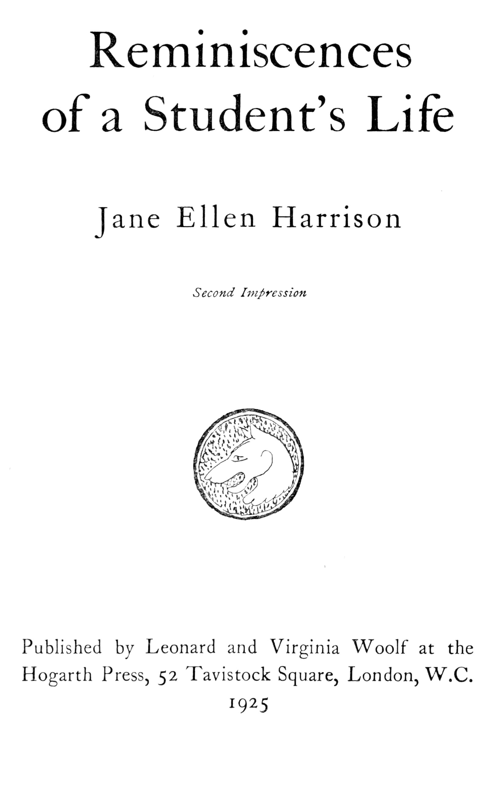 Reminiscences of a Student's Life