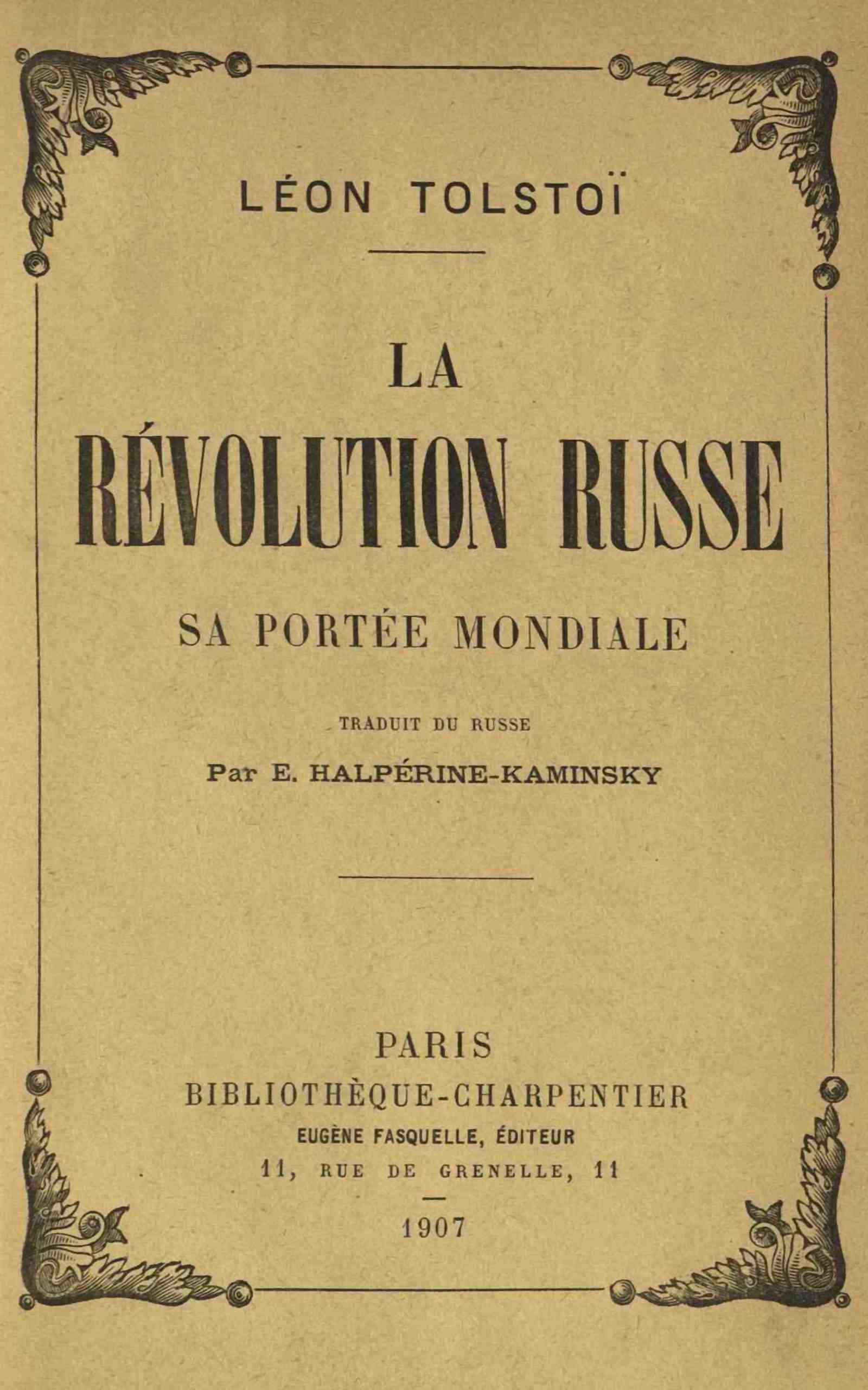 La Révolution Russe: Sa Portée Mondiale