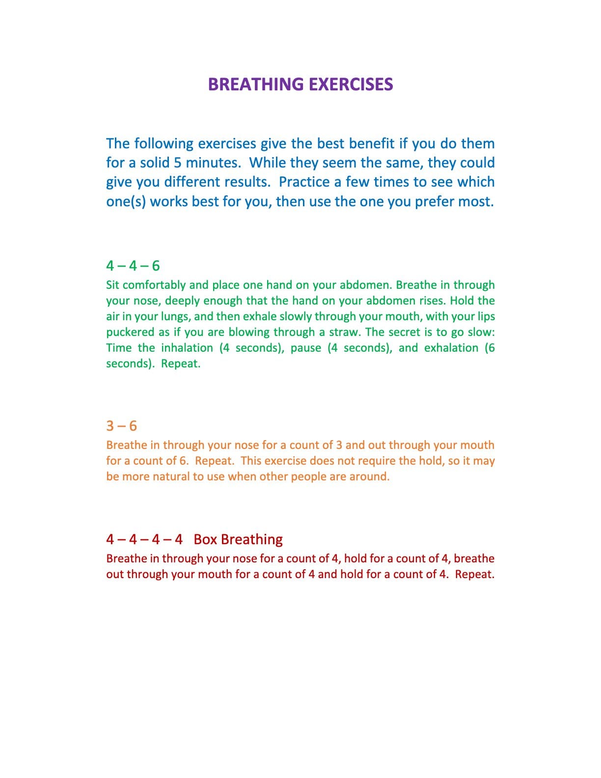 BREATHING EXERCISES