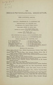 The Journal of mental science