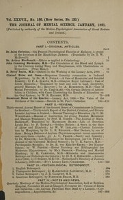 The Journal of mental science