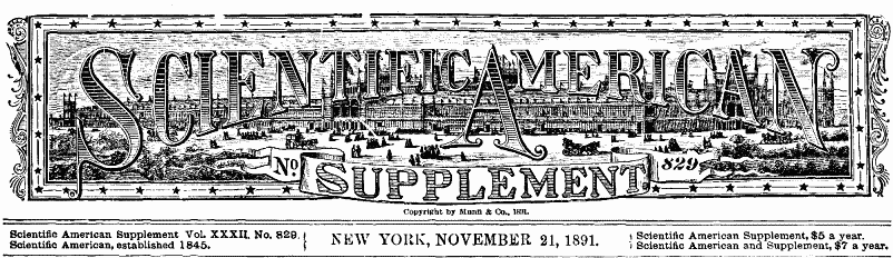 Scientific American Supplement, No. 829, November 21, 1891