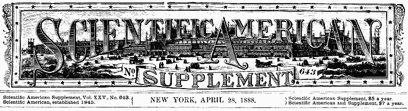 Scientific American Supplement, No. 643, April 28, 1888
