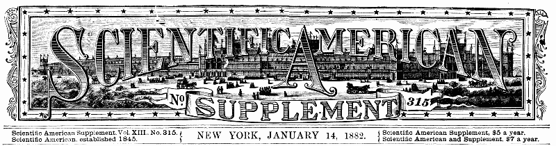 Scientific American Supplement, No. 315, January 14, 1882