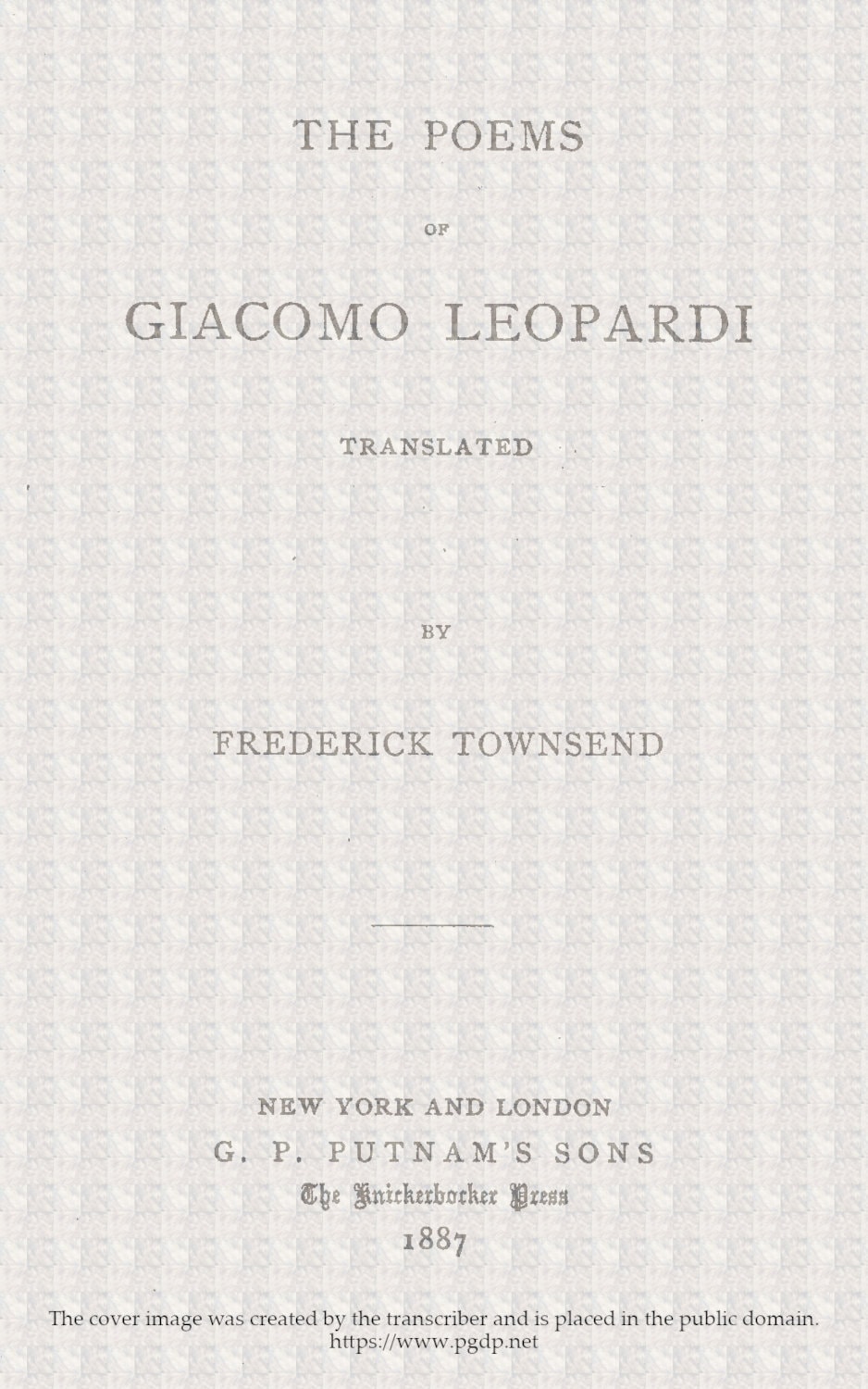 The Poems of Giacomo Leopardi