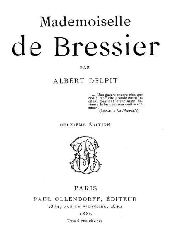 Mademoiselle De Bressier