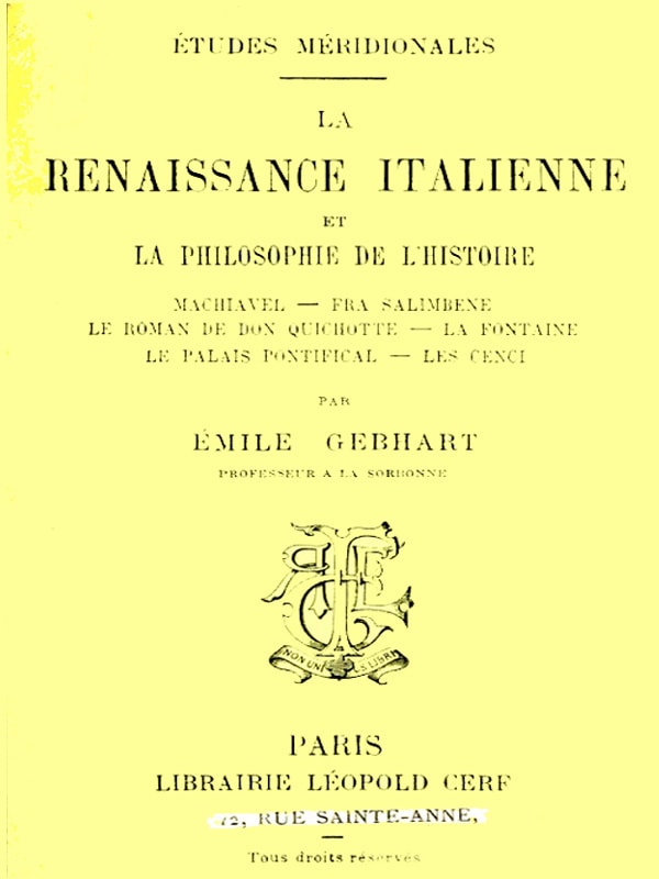 La Renaissance Italienne Et La Philosophie De L'histoire