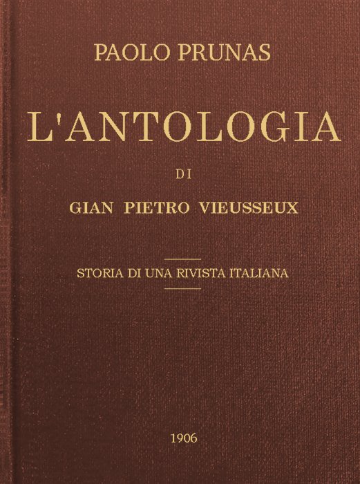 L'antologia Di Gian Pietro Vieusseux
