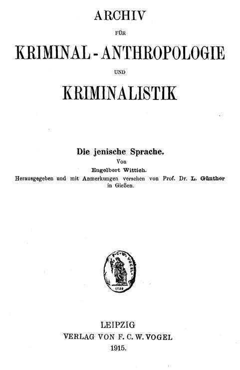 Die Jenische Sprache