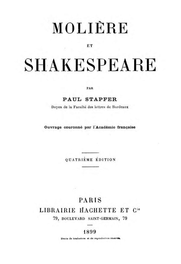 Molière Et Shakespeare