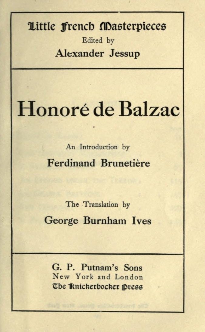 Honoré De Balzac