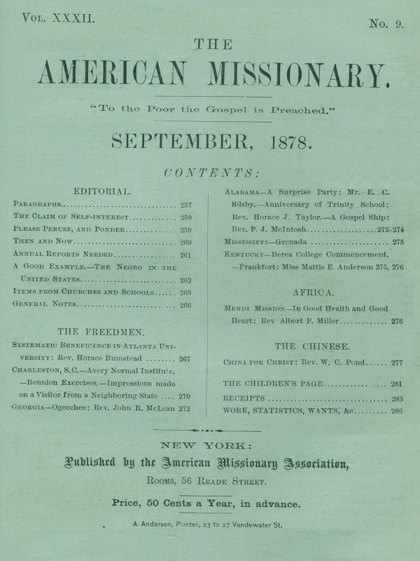 The American Missionary — Volume 32, No. 09, September, 1878