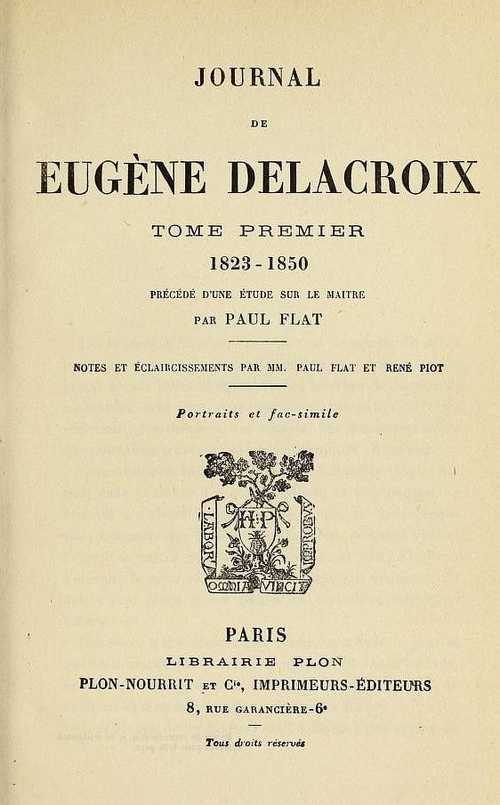 Journal De Eugène Delacroix, Tome 1 (de 3)1823-1850