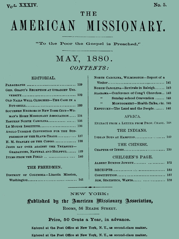 American Missionary, Vol. XXXIV., No. 5, May 1880