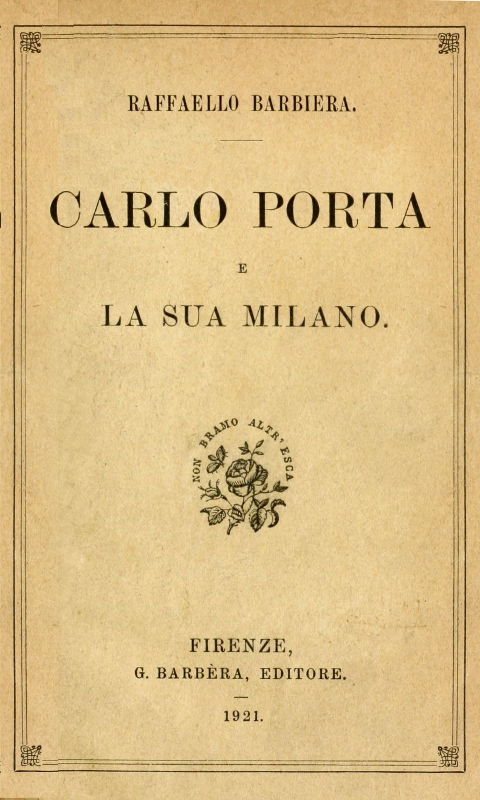 Carlo Porta E La Sua Milano